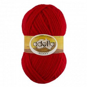 Пряжа ADELIA "BENNY" 100% шерсть 5 х 100 г 96 м ± 5 м красный