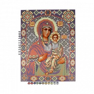 Канва/ткань с рисунком "Нова Слобода" БИС 9056 "Богородица Смоленская" 19 см х 25 см .