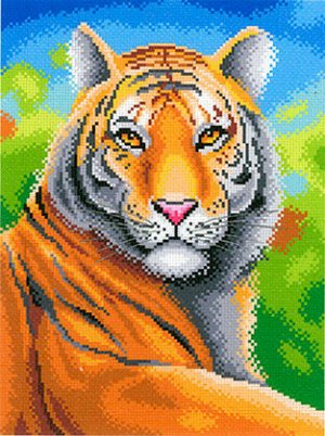 Канва/ткань с рисунком "М.П.Студия" СК-067 "Царственный тигр" 20 см х 27 см .