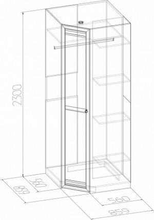 Бриз 56 (спальня) Шкаф угловой + ФАСАД Стандарт