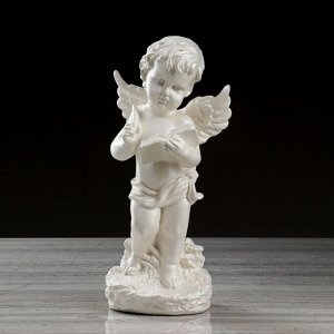 Статуэтка "Ангел с книгой " перламутровый, 33 см