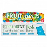 Детская зубная паста PRESIDENT® KIDS 3-6 FRUIT JELLY со вкусом мармелада (без фтора), RDA 50 50 мл.
