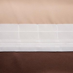 Штора портьерная «Этель» 130x300 см, двусторонний блэкаут, цвет Шоколад, пл. 240 г/м², 100% п/э