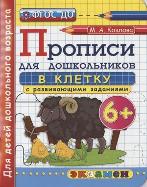 Прописи для дошкольников в клетку 6+ ФГОС ДО (Экзамен)