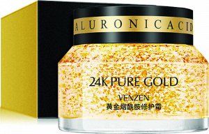 VENZEN/Крем для лица Venzen 24К Pure Gold с ниацинамидом, гиалуроновой кислотой и нано золотом 50гр