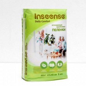 Пеленки впитывающие, одноразовые INSEENSE Daily Comfort 60х40см, 5 шт