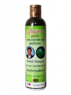 890019 Jinda Herbal Shampoo Fresh mee leaf + Butterfly Pea Шампунь для роста волос, 250мл