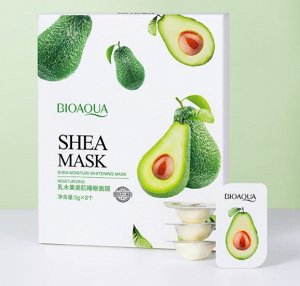 BIOAQUA SHEA MASK Beauty sleep mask Набор ночных масок для лица с экстрактом авокадо, 8шт*5г