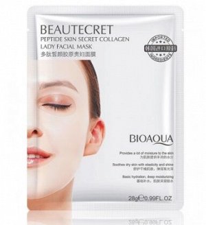 Маска Антивозрастная маска для лица из гидрогеля Beautecret Peptide Skin Secret Collagen подходит для кожи любого типа. Эффективно омолаживает, увлажняет и восстанавливает кожу.
Активные компоненты.
К