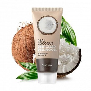 FarmStay Пилинг-гель д/лица 100 мл Кокос Real Coconut Deep Clear Peeling Gel