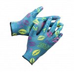 Перчатки нейлон с нитрил покрытием р-L-XL садовые GRINDA синие 1/10