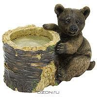 Медведь с пеньком кашпо 20*24см 11168 Мт