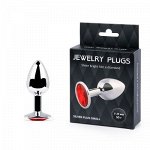 SILVER PLUG SMALL (втулка анальная) цвет кристалла красный, L 72 мм, D 28 мм, вес 50г