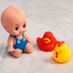 Набор игрушек для игры в ванне «Пупс в ванне», 5 предметов