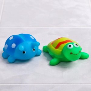 Набор резиновыx игрушек для игры в ванной «Весёлые друзья», 6 шт.