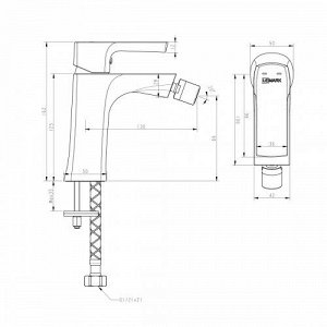 LM7208BL "URSUS" Смеситель для биде, черный