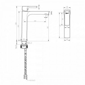 LEMARK LM7209BL &quot;URSUS&quot; Смеситель для умывальника высокий, монолитный, черный