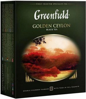 Черный чай в пакетиках Greenfield Golden Ceylon, 100 шт