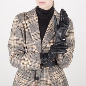 Перчатки женские, размер 7,5, с подкладом шерсть, цвет чёрный