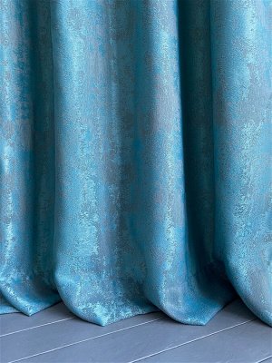 Комплект штор бирюзового оттенка   : 2 шторы по 150 см