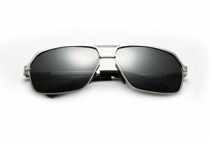 Мужские солнцезащитные очки с надписью &quot;Veithdia&quot; в защитном чехле, темно-серая линза, серебристая оправа, черные заушники