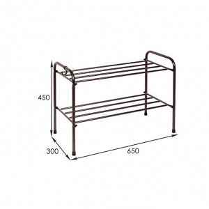 Подставка для обуви, 2 яруса, 65?30?45 см, цвет медный антик