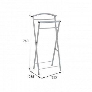 Вешалка костюмная «Контур малый», 35,5?23,5?76 см, цвет белое серебро