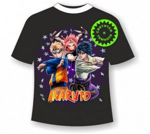 Подростковая футболка Наруто (Naruto) 1153 черная