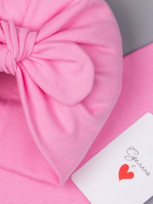 Чалма-тюрбан для девочки + нагрудник, розовый