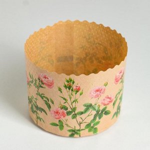 Форма бумажная для кекса, маффинов и кулича "Розы" 110x85 мм