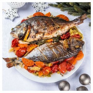 Дорада с овощами 2шт. в форме для запекания, замороженная, раут