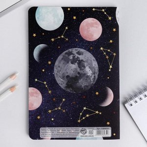 Блокнот А5, 48 л., в точку, обложка софт-тач «Космос внутри тебя»