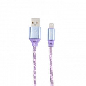 Кабель SmartBuy, Lighting - USB, 2 А, нейлоновая оплётка, 1 м, фиолетовый