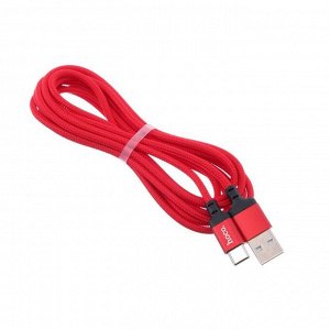 Кабель Hoco X14 Times Speed, Type-С - USB, 2.4 А, 2 м, черно-красный