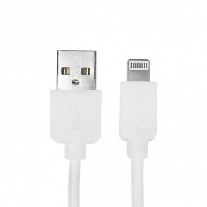 Кабель Krutoff, Lightning - USB, 1.5 А, 1 м, белый