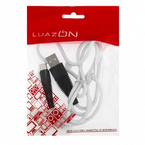 Кабель LuazON, Type-C - USB, 1 А, 1 м, белый