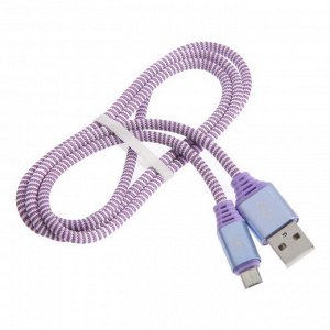 Кабель SmartBuy, micro USB - USB, 2 А, нейлоновая оплётка, 1 м, фиолетовый