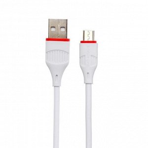 Кабель Borofone BX17, micro USB - USB, 2,4 А, 1 м, белый