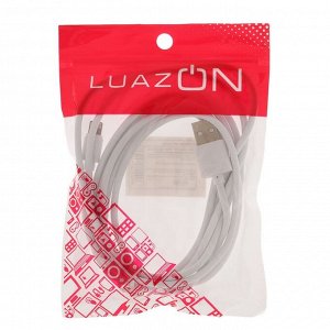Кабель LuazON, Lightning - USB, 1 А, 2 м, белый