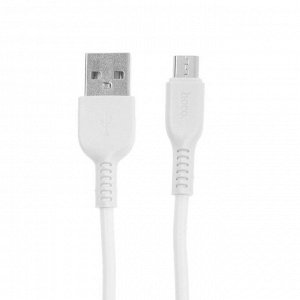 Кабель Hoco X13, microUSB - USB, 2.4 А, 1 м, белый