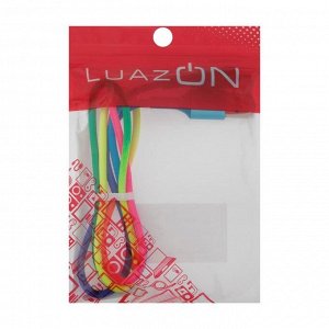 Кабель LuazON, Lightning - USB, 2 A, 1 м, оплётка нейлон, разноцветный