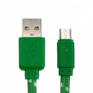 Кабель Crown CMCU-3052M, micro USB - USB, 2 А, 1 м, зеленый