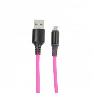 Кабель SmartBuy, micro USB - USB, 2 А, в тканевой оплетке Acid, 1 м. градиент