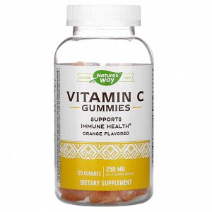 Nature's Way, Жевательные мармеладки с витамином C, апельсин, 250 мг, 120 жевательных таблеток