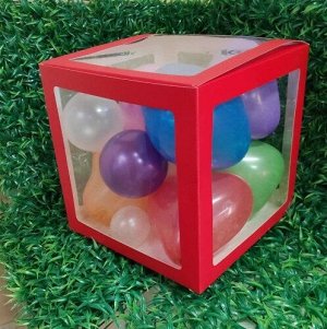 МИКРОС Вау-упаковка Красная коробка с шарами сердечками