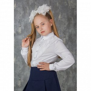 Блузка для девочки школьная с гипюром
