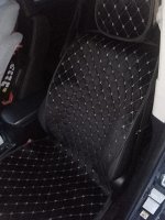 Накидки на сиденья премиум Алькантара полный комплект черный с серой строчкой