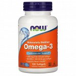 NOW Foods, жирные кислоты омега-3, 180 ЭПК / 120 ДГК, 100 капсул
