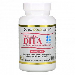 California Gold Nutrition, пренатальная ДГК для беременных и кормящих женщин, 450 мг, 60 мягких таблеток