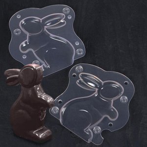 Форма для шоколада «Кролик» из плотного пластика 13,5х13 см